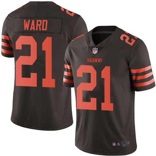 Cleveland Browns Denzel Ward Men Brown Limited Jersey 21 NFL Football Rush Vapor Untouchable